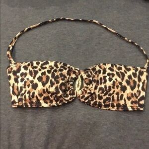 Victoria Secret Leopard print bandeau swim top S